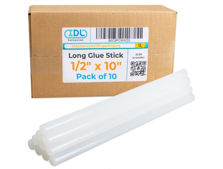 1/2" x 10" General Purpose Hot Glue Sticks for Glue Guns, Clear